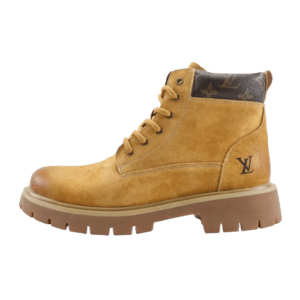 Louis Vuitton casual yellow boots featuring a classic 6-inch design, leather upper, and signature logo, ideal for luxury footwear enthusiasts.