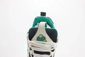 Louis Vuitton LV Trainer sneaker white black green mesh leather with LV logo detail