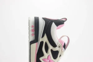 Louis Vuitton LV Trainer sneaker black white pink leather and mesh sneakers with monogram accents