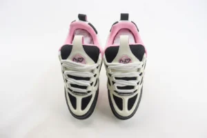 Louis Vuitton LV Trainer sneaker black white pink leather mesh fashion shoes