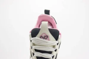 Nike Dunk Low Disrupt pink black white mesh leather sneakers with heart detail