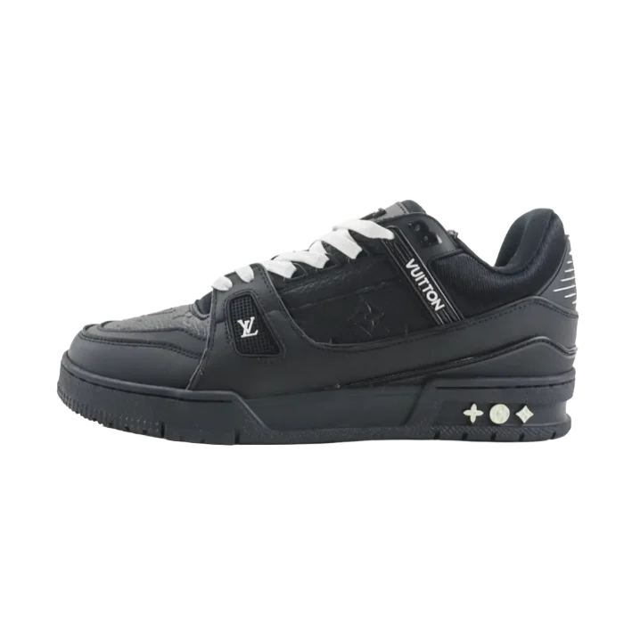 Louis Vuitton LV Trainer sneaker black colorway leather and textile material low-top design