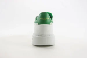 Louis Vuitton Run Away sneaker white green leather low-top casual shoes rear view