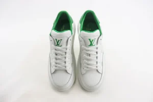 Louis Vuitton LV Trainer sneakers white green leather low-top lace-up shoes