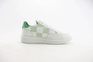 Louis Vuitton LV Trainer Sneaker Damier Graphite white green leather sneakers