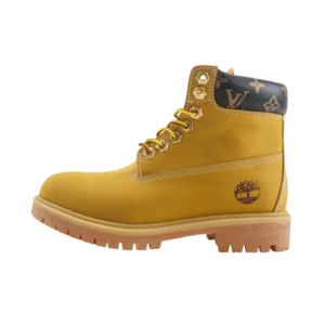 Timberland 6-Inch Premium Boot yellow nubuck leather with brown monogram collar sneakers