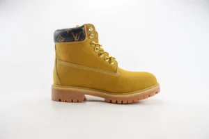Louis Vuitton Classic Boot tan nubuck leather sneakers with monogram canvas collar and rubber sole