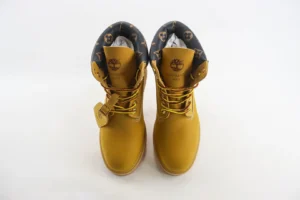 Louis Vuitton Timberland boots yellow nubuck leather Monogram canvas collar sneakers