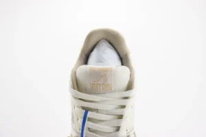 Louis Vuitton LV Trainer sneaker white beige mesh leather with branded tongue label and laces