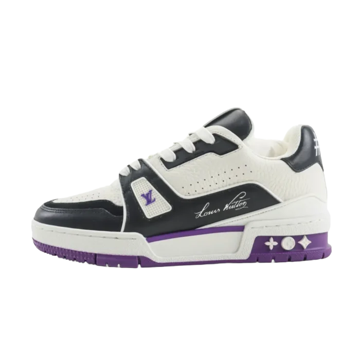 Louis Vuitton LV Trainer sneakers white black purple leather low-top sneaker