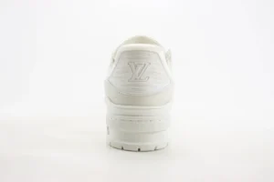Louis Vuitton LV Trainer sneaker white leather with embossed logo heel detail