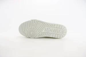 Louis Vuitton Trainer sneaker white rubber sole embossed logo outsole