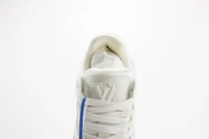 Louis Vuitton LV Trainer Sneaker white leather with embossed logo and laces detail