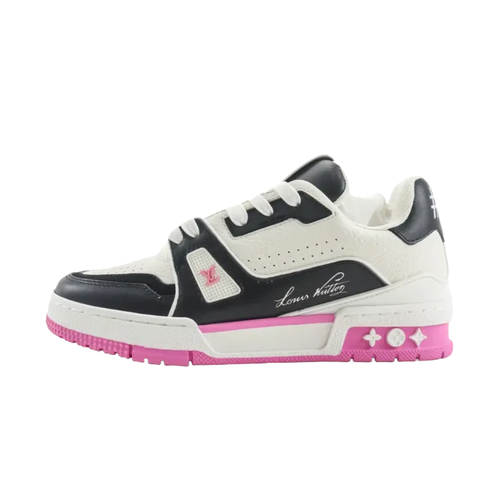 Louis Vuitton LV Trainer sneaker white black pink leather low-top sneakers