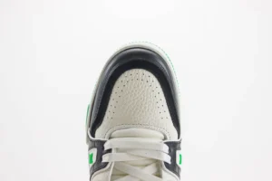 Nike Air Jordan 1 Low OG Sail Black Lucky Green leather sneakers with perforated toe box