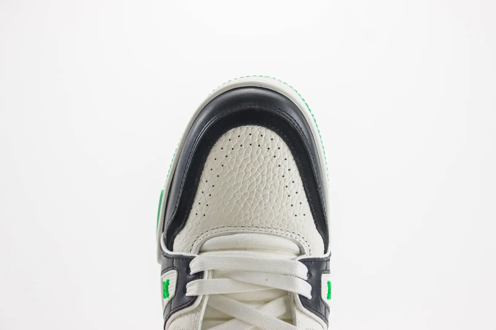Nike Air Jordan 1 Low OG Sail Black Lucky Green leather sneakers with perforated toe box