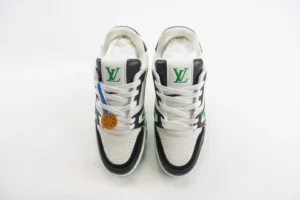 Louis Vuitton LV Trainer sneakers white black green leather athletic shoes