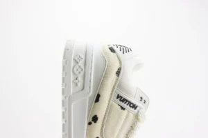 Louis Vuitton LV Trainer sneaker white black spotted calf hair leather detail sneakers
