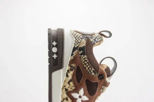 Louis Vuitton LV Archlight sneaker brown beige snakeskin mesh leather with monogram sole detailing