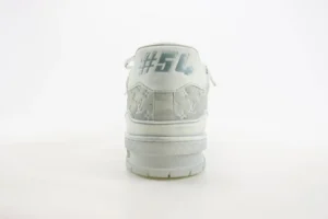 Louis Vuitton Trainer Sneaker white grey monogram suede leather sneakers with #54 branding