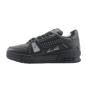 Louis Vuitton LV Trainer sneaker black leather with signature logo and studded detailing