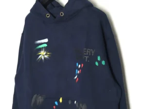Gallery Dept. hoodie navy cotton with multicolor paint splatter artistic design