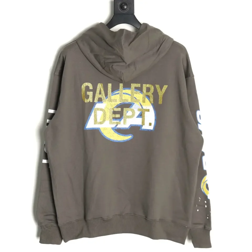 Gallery Dept. Hoodie brown cotton graphic print logo casual wear