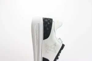 Louis Vuitton LV Trainer sneaker white black leather monogram suede detailing luxury shoe