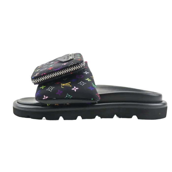 Louis Vuitton LV Archlight sandals black multicolor monogram canvas leather sole slide shoes