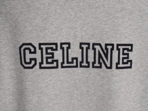 Celine sweatshirt gray color cotton fabric with bold black collegiate logo print on front