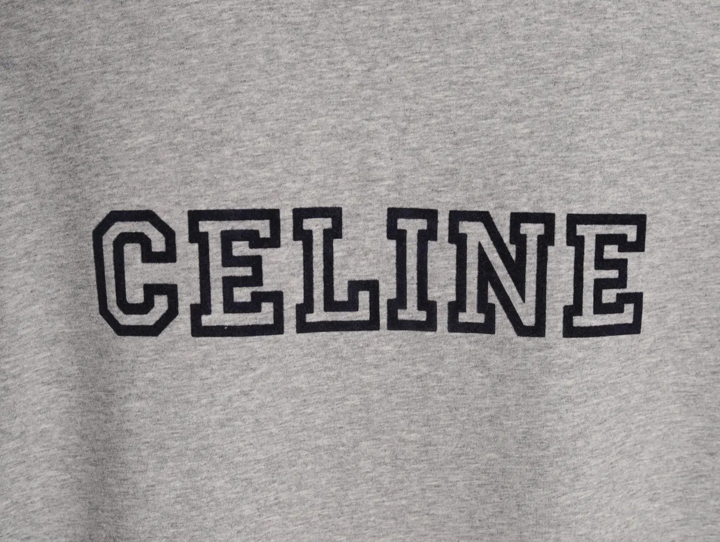 Celine sweatshirt gray color cotton fabric with bold black collegiate logo print on front