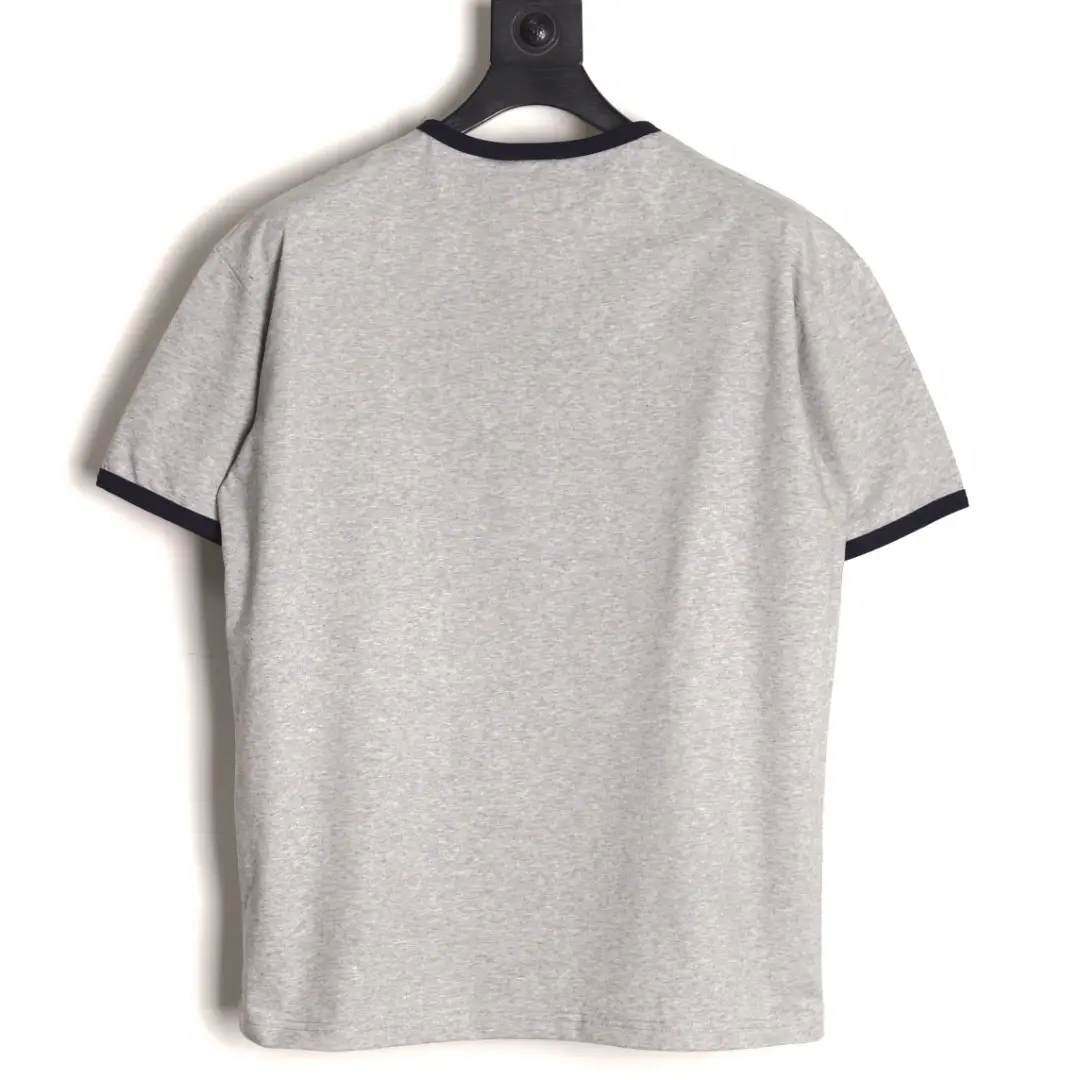 Repsgoat cotton T-shirt heather grey black trim casual short sleeve shirt