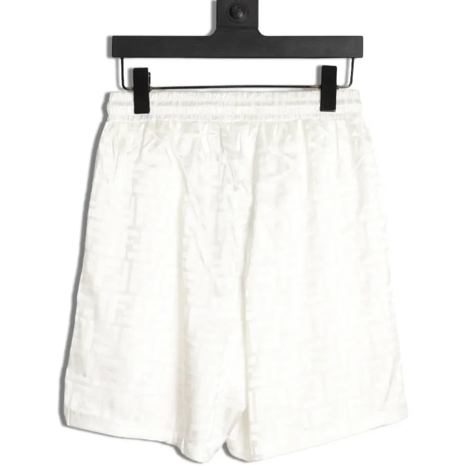 Fendi shorts white monogram jacquard fabric elastic waistband casual wear