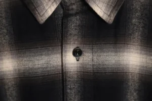 Repsgoat plaid shirt black gray beige cotton blend casual button-up collar shirt