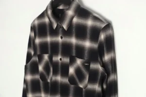 Repsgoat plaid flannel shirt black white cotton casual button-up shirt