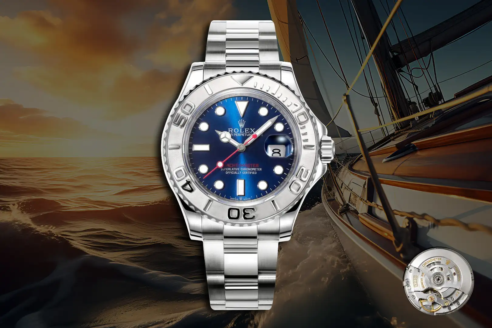 Rolex Yacht-Master 40 Platinum Blue Dial Stainless Steel Oyster Bracelet (116622-0002)