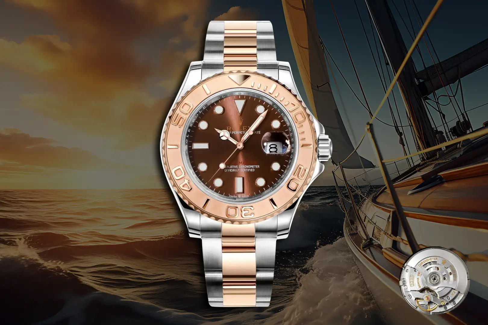 Rolex Yacht-Master 37 Rose Gold/Steel Chocolate Dial Oyster (268621)
