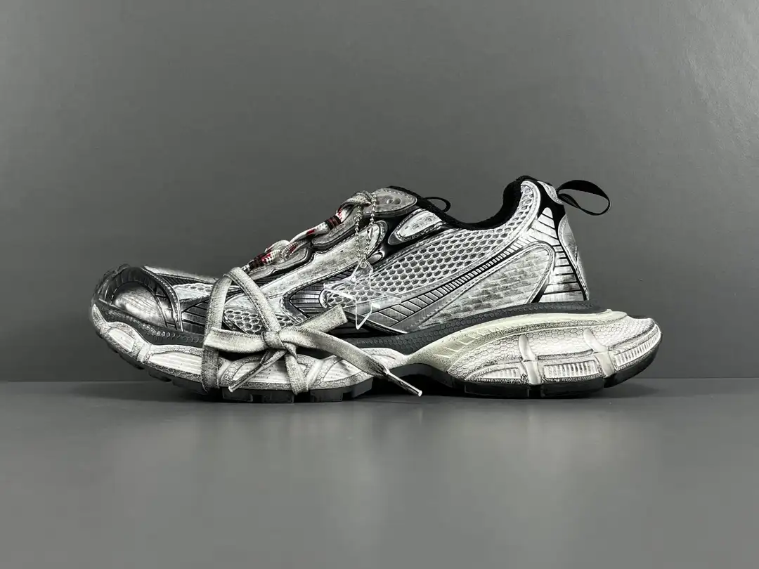 Silver Grey Balenciaga 3XL Mesh Strap with Old Low