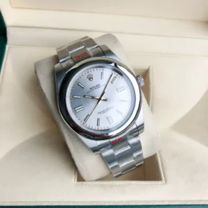 Rolex Oyster Perpetual silver dial stainless steel bezel stainless steel watch