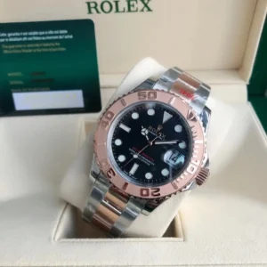 Rolex Yacht-Master 116621 black dial rose gold bezel stainless steel and rose gold watch