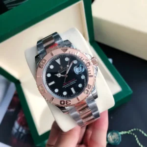 Rolex Yacht-Master 116621 black dial rose gold bezel stainless steel watch