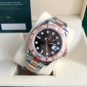 Rolex Yacht-Master 116621 chocolate dial rose gold bezel stainless steel watch with two-tone bracelet