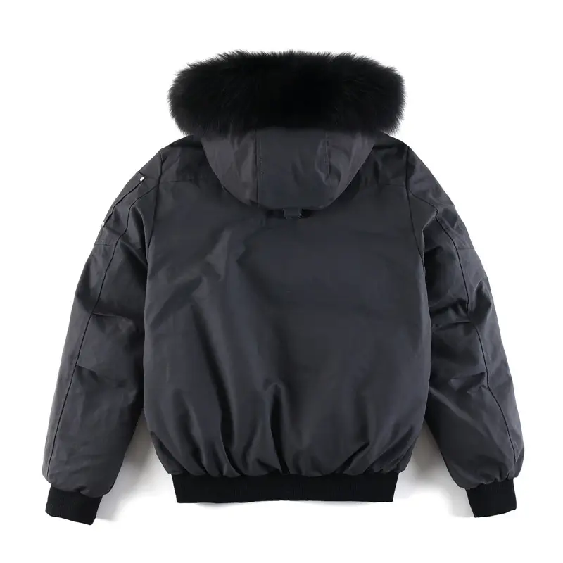 The North Face jacket black nylon with fur-trimmed hood and ribbed cuffs winter outerwear