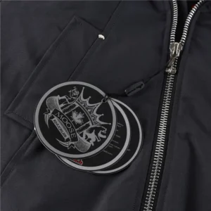 Moose Knuckles jacket black color cotton material with silver zipper and branded tags