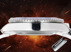 Rolex Submariner 116610LN white dial ceramic bezel polished stainless steel watch side view