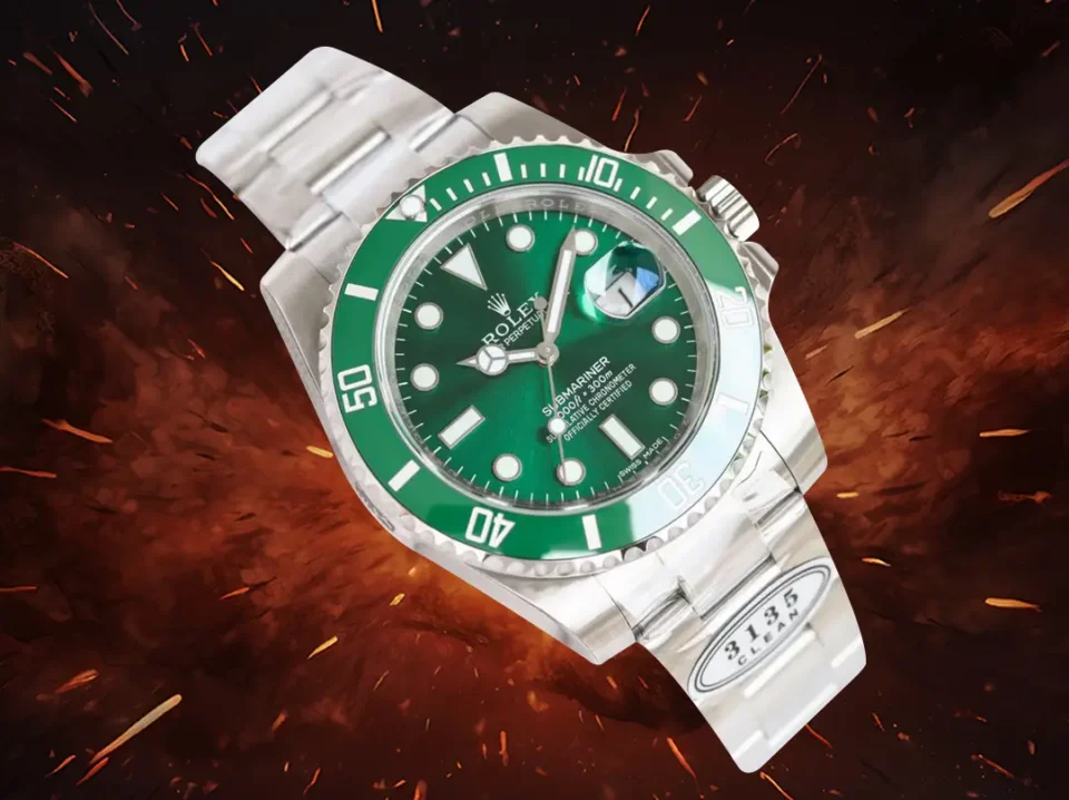 Rolex Submariner 116610LV green dial ceramic bezel stainless steel watch with date display