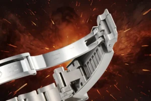 Rolex Submariner 116610LN stainless steel bracelet folding clasp with polished finish and engraved markings