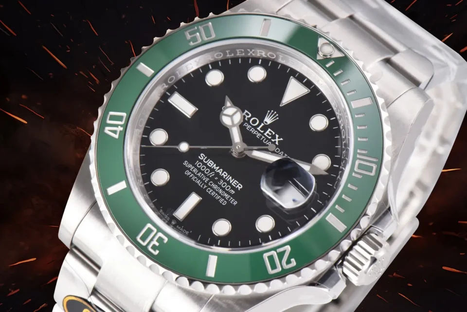 Rolex Submariner 116610LV black dial green ceramic bezel stainless steel luxury diving watch
