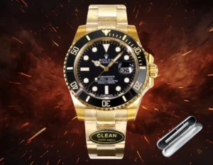 Rolex Submariner 3135 super black dial ceramic bezel yellow gold stainless steel watch