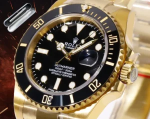 Rolex Submariner 116618LN black dial ceramic bezel yellow gold stainless steel watch